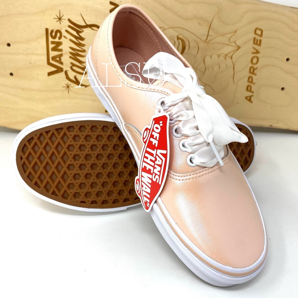 VANS Authentic Pearl Leather Cream Pink Women’s - Picture 9 of 11